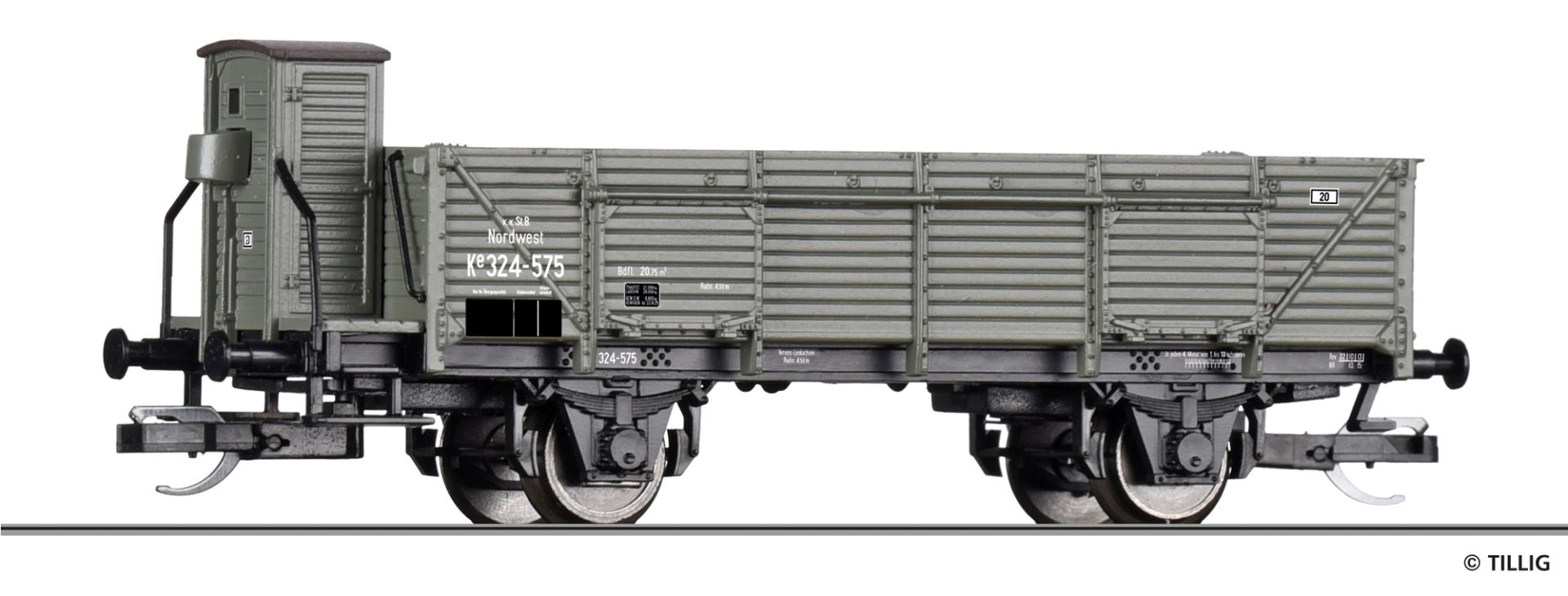 Tillig 17640 - Offener Güterwagen Ke, k.k.St.B., Ep.I