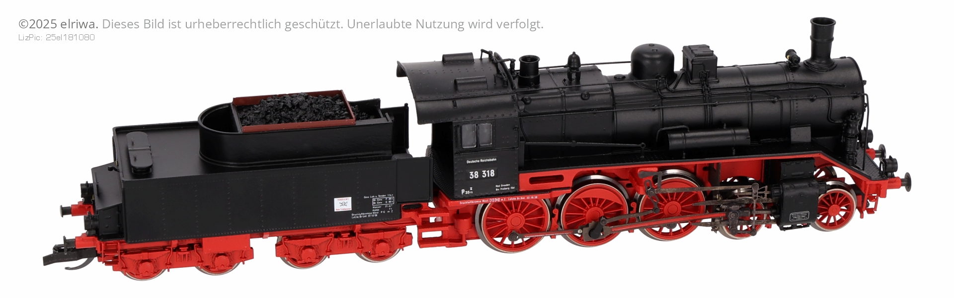 Beckmann 1018307 - Dampflok 38 318, DR, Ep.III