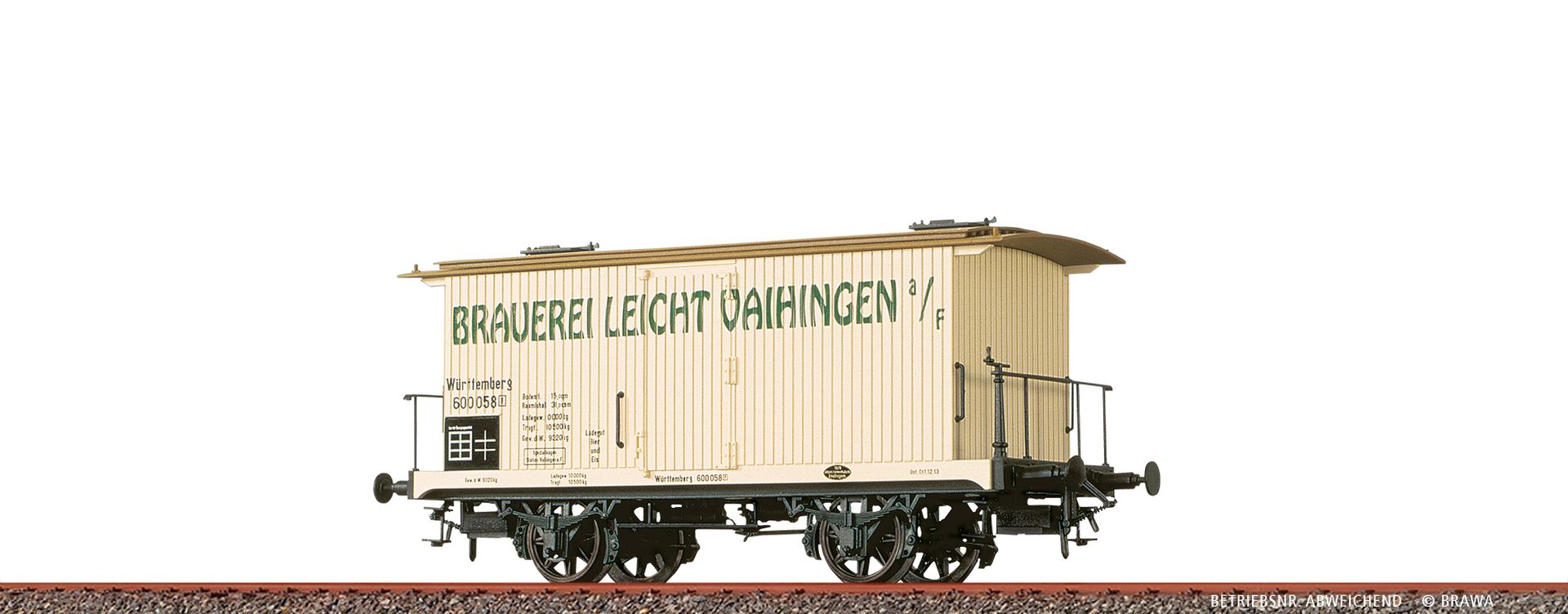 Brawa 47730 - Gedeckter Güterwagen 'Brauerei Leicht Vaihingen', K.W.St.E., Ep.I