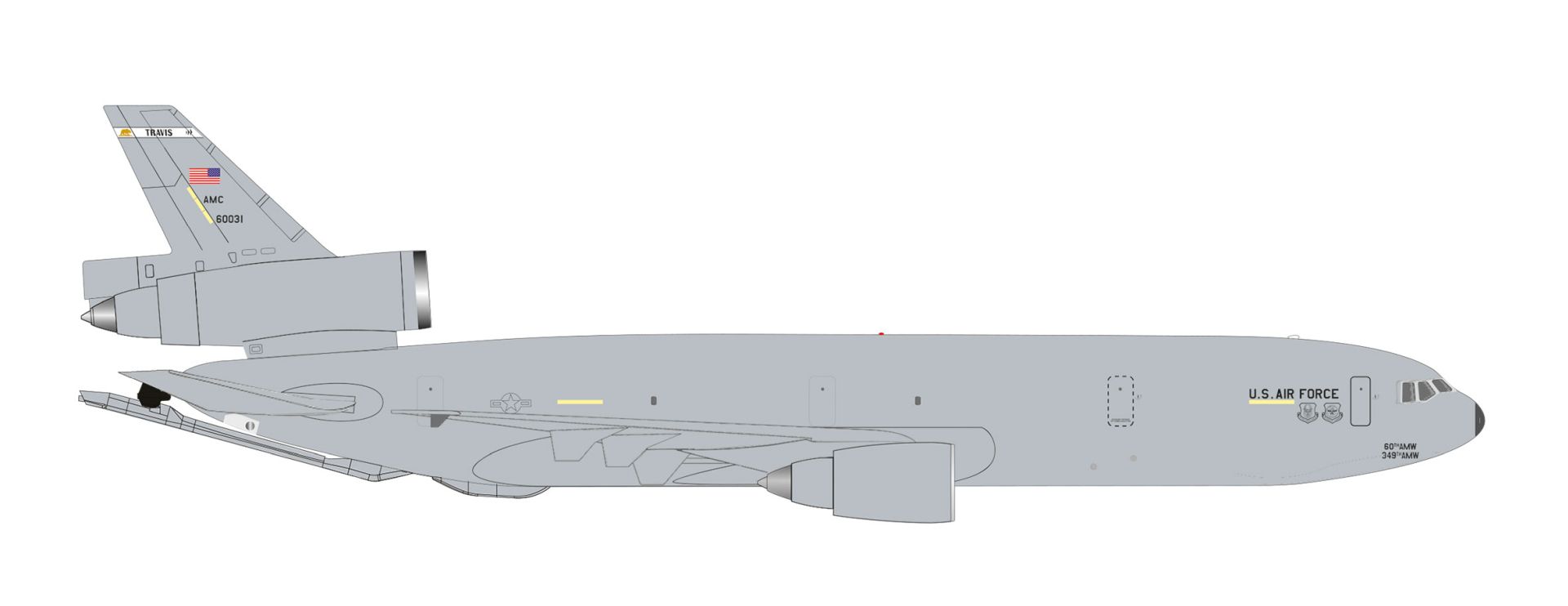 Herpa 538367 - U.S. Air Force McDonnell Douglas KC-10 Extender – 86-0031