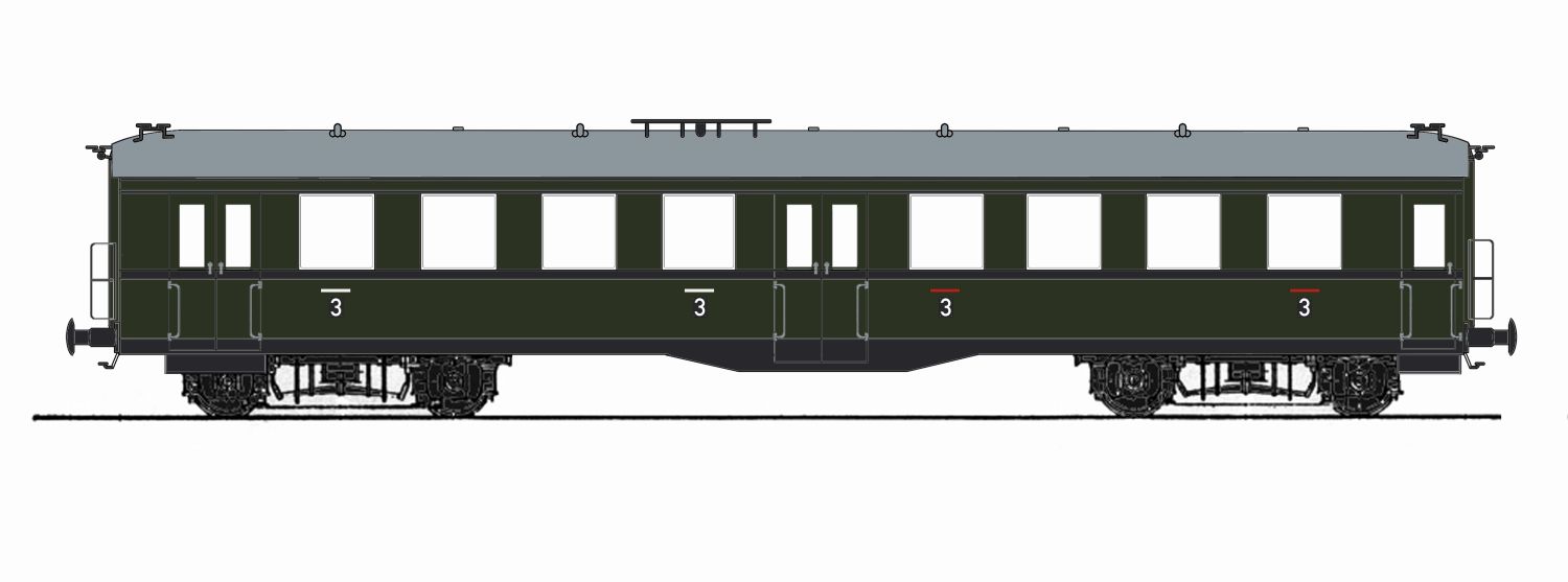 Saxonia 120008 - Personenwagen Bauart 'Altenberg', 3. Klasse, DB, Ep.III, 1. BN