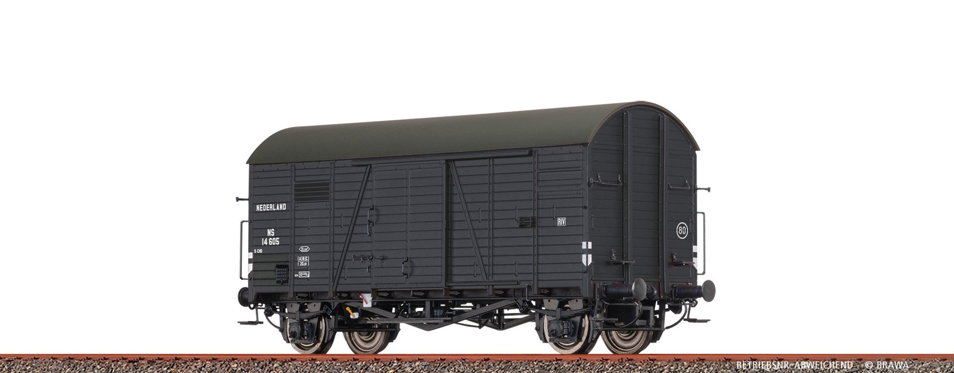 Brawa 50740 - Gedeckter Güterwagen Gms30, NS, Ep.III