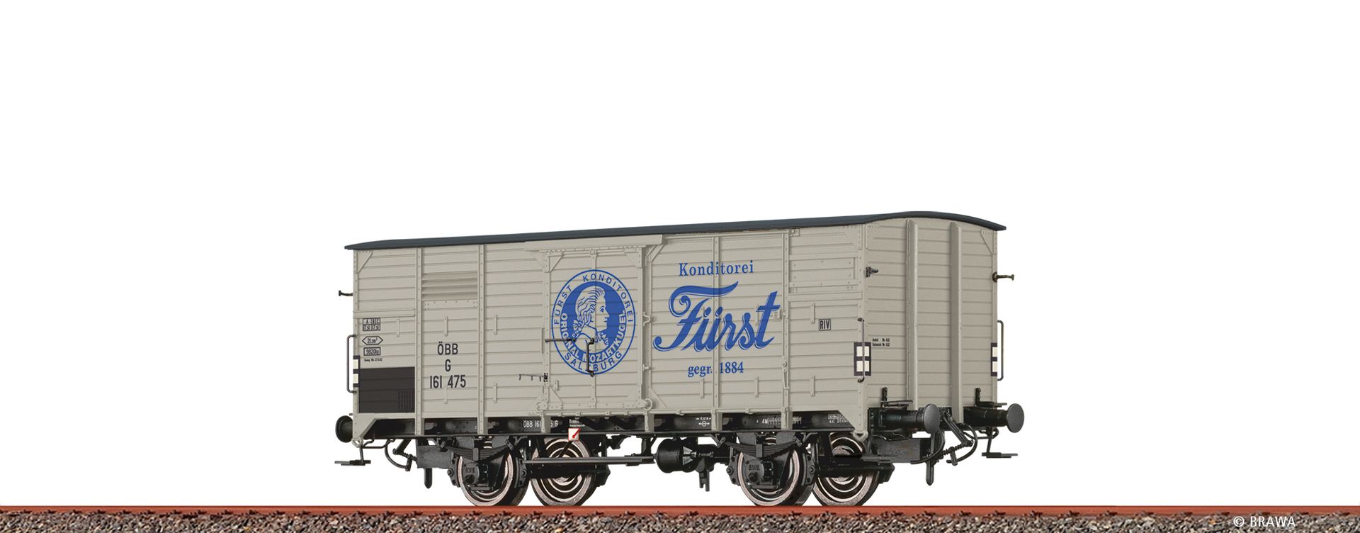 Brawa 50774 - Gedeckter Güterwagen G 'Mozartkugeln Fürst', ÖBB, Ep.III