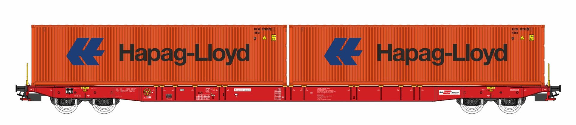 igra 96010094 - Containertragwagen Sggnss, Rail-Cargo, Ep.VI 'Hapag Lloyd'