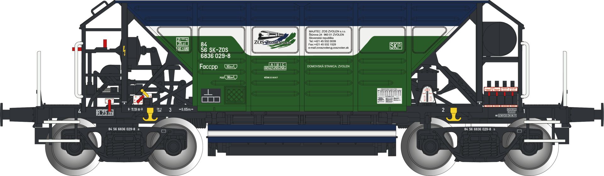 Albert Modell 683027 - Schotterwagen Faccpp, SK-ZOS, Ep.VI