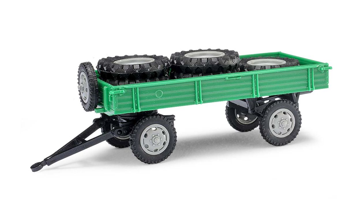 Busch 210010202 - Anhänger T4 mit Ladung, grün-grau