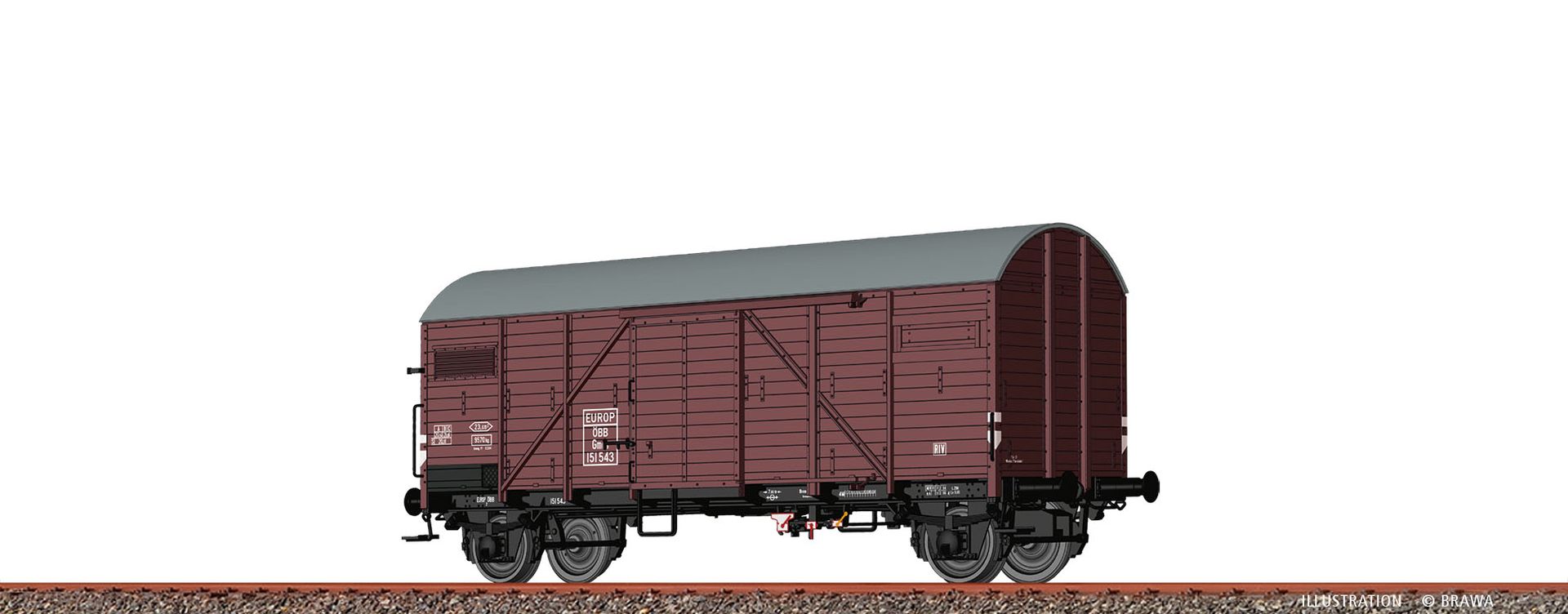 Brawa 50727 - Gedeckter Güterwagen Gmds 'EUROP', ÖBB, Ep.III