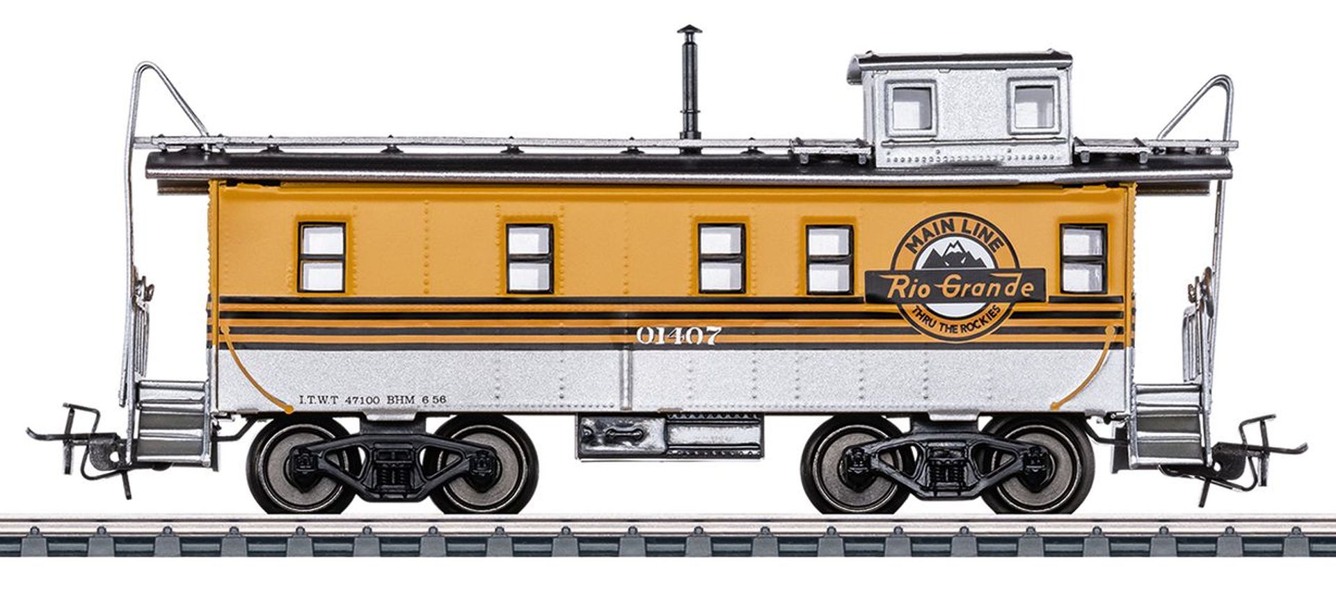 Märklin 45713 - Güterzug-Begleitwagen Caboose 'Tin Plate', Rio Grande, Ep.III