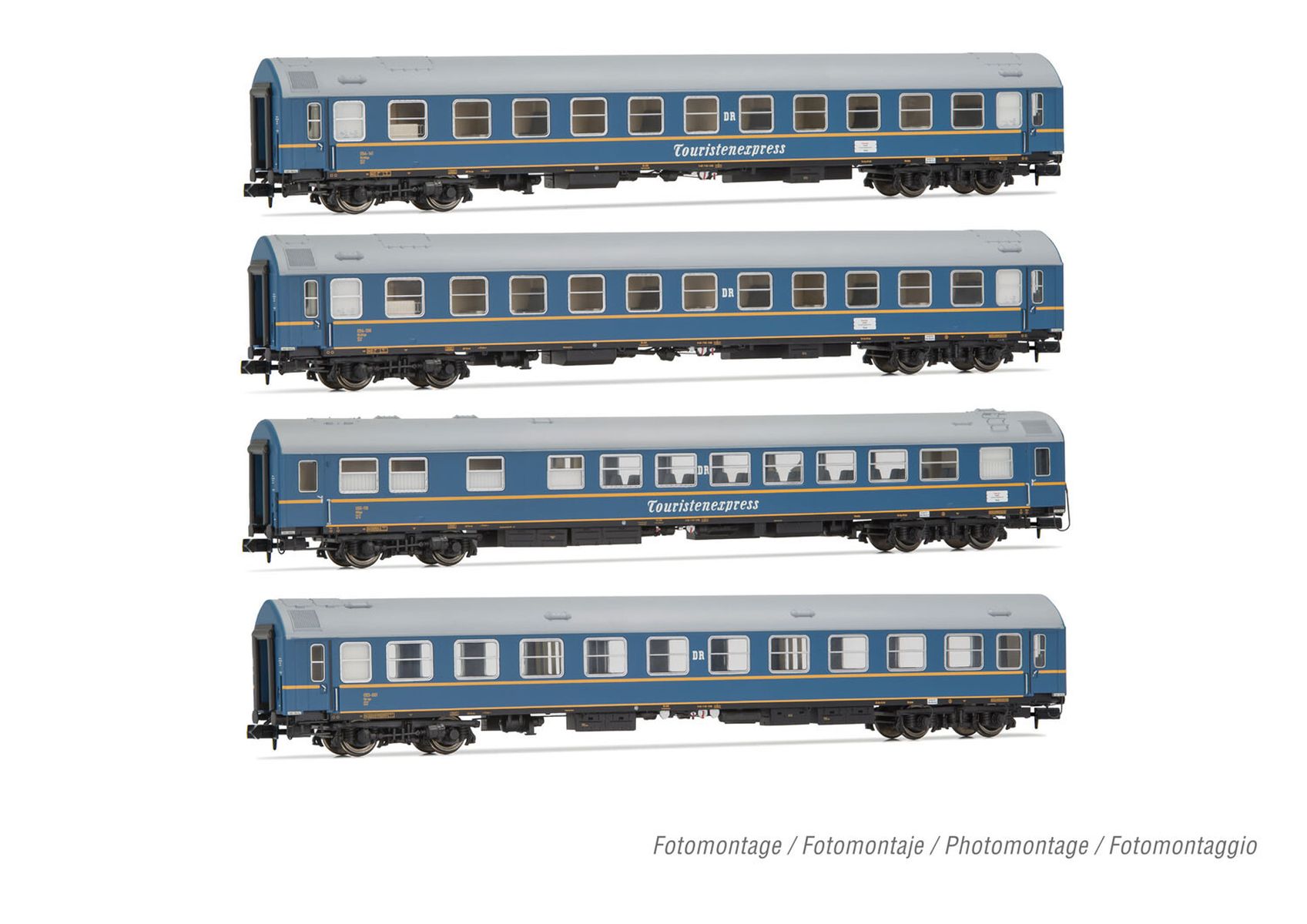 Arnold HN4420 - 4er Set Personenwagen 'Touristen-Express', DR, Ep.III