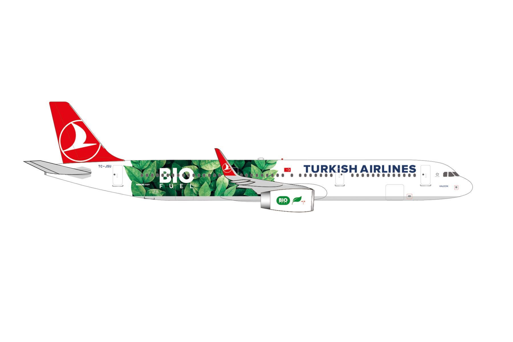 Herpa 537681 - Turkish Airlines Airbus A321 "Bio Fuel" – TC-JSU "Kalecik"