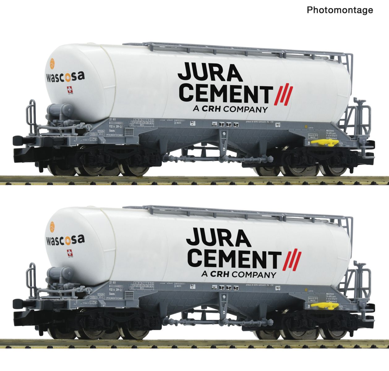 Fleischmann 6660090 - 2er Set Silowagen Uacns, Wascosa, Ep.VI 'Jura Cement'