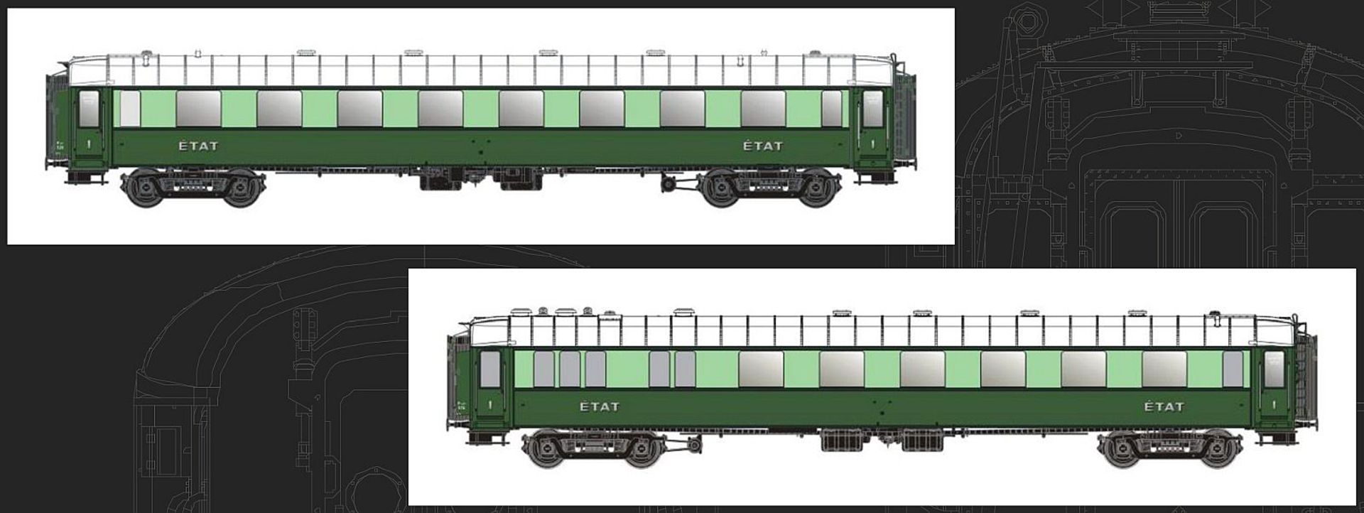 L.S. Models MW40947 - 2er Set Personenwagen Pullman, ETAT, Ep.II