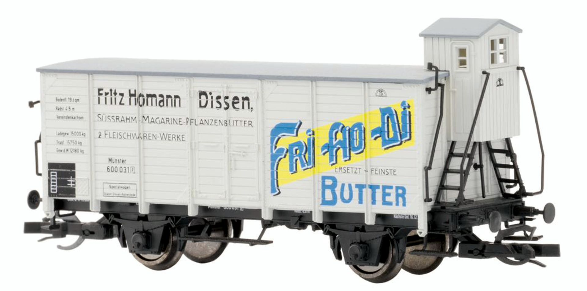 Hädl 113950-02 - Gedeckter Güterwagen, Fritz Homann, Ep.I 'FRI-HO-DI'