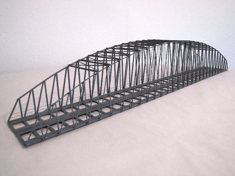 Hack 13560 - B100-A - Bogenbrücke 100cm, 2-gleisig, grau