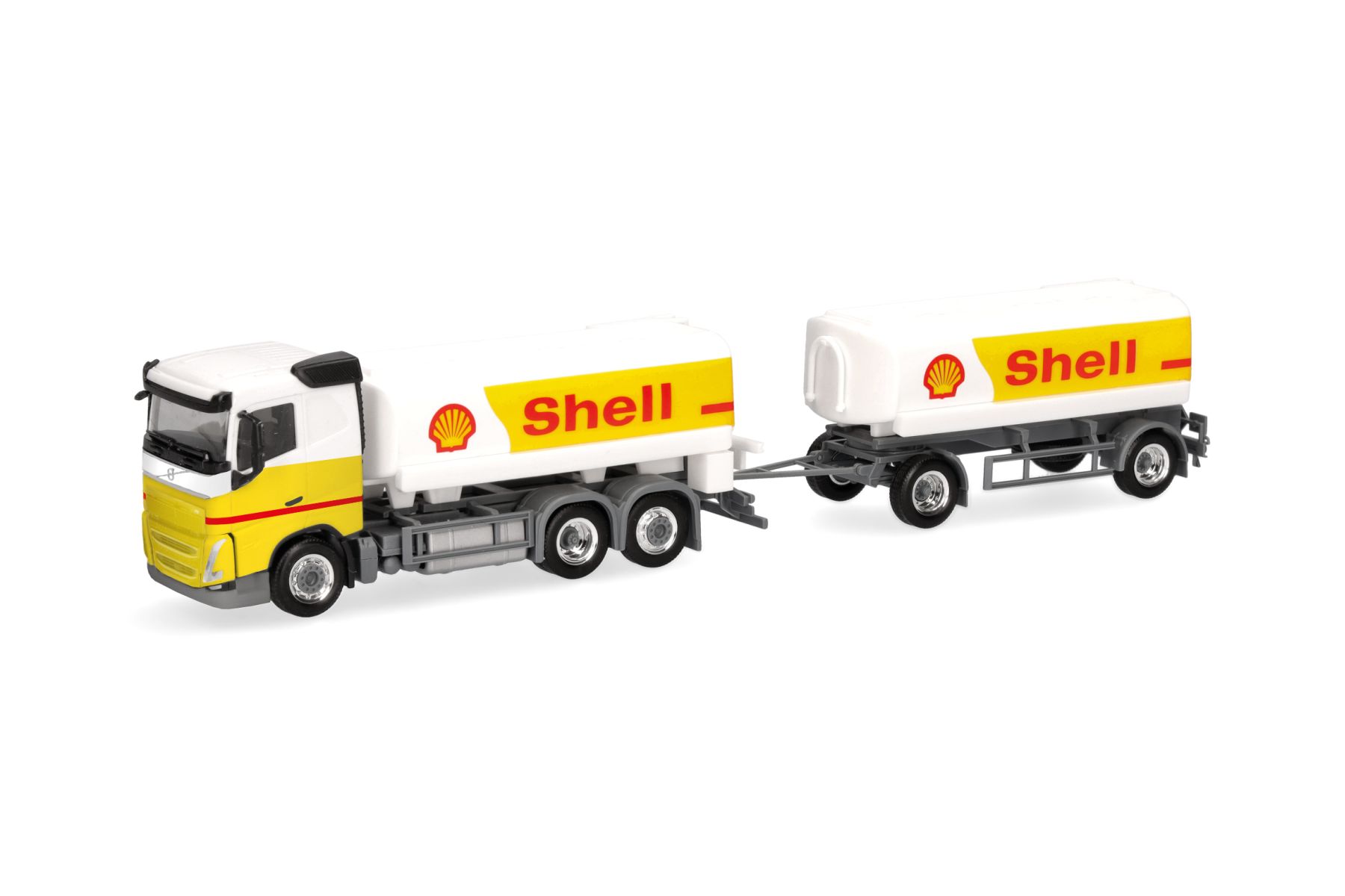 Herpa 316071 - Volvo FH 2020 Flachdach Benzintank-Hängerzug "Shell"