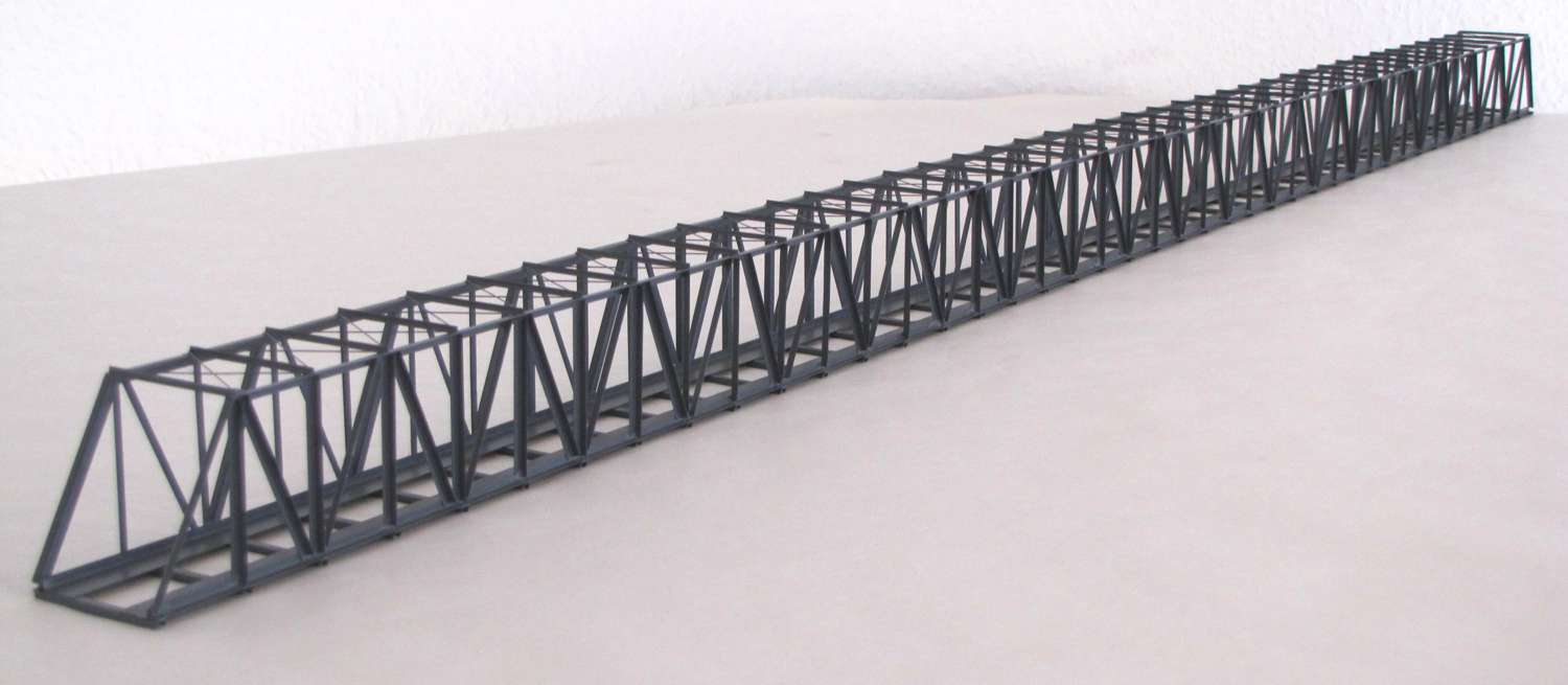 Hack 21270 - KN105 - Lange Kastenbrücke 105cm, 1-gleisig, grau