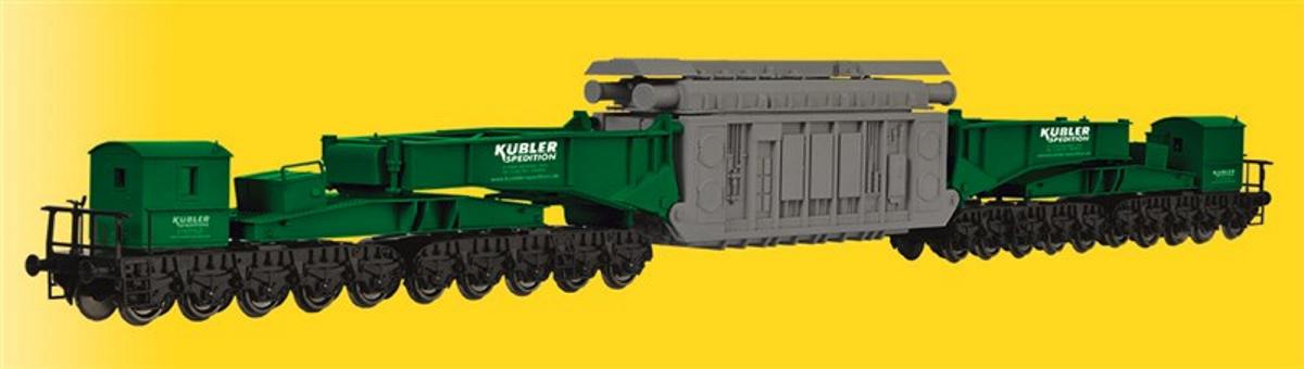 Kibri 16500 - Schienentiefladewagen MAN Uaai687.9 mit Transformator 'Kübler'