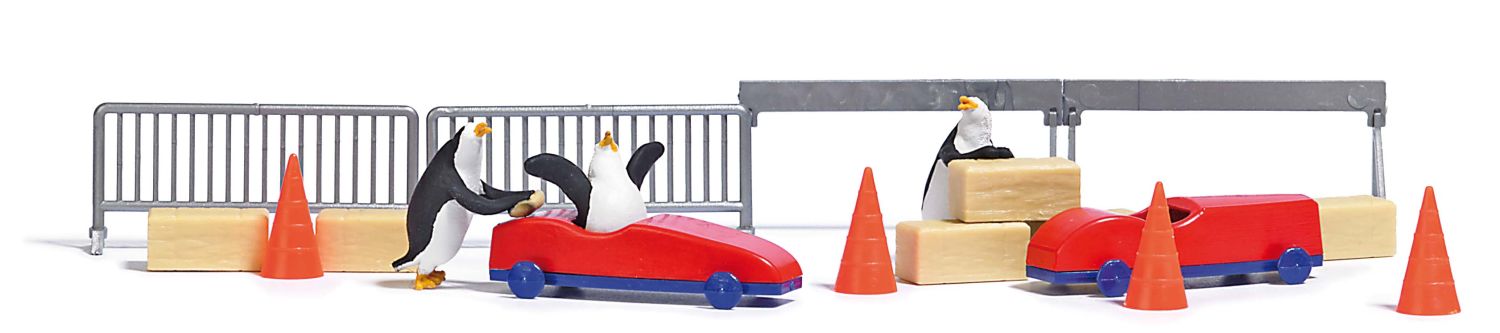 Busch 7924 - Action-Set: Pinguine Seifenkisten