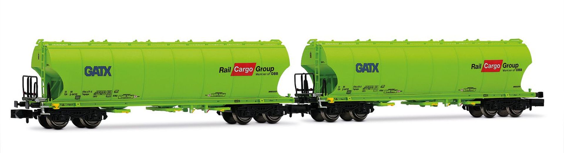 Arnold HN6707 - 2er Set Getreidesilowagen, GATX, Ep.VI 'RAIL CARGO GROUP'