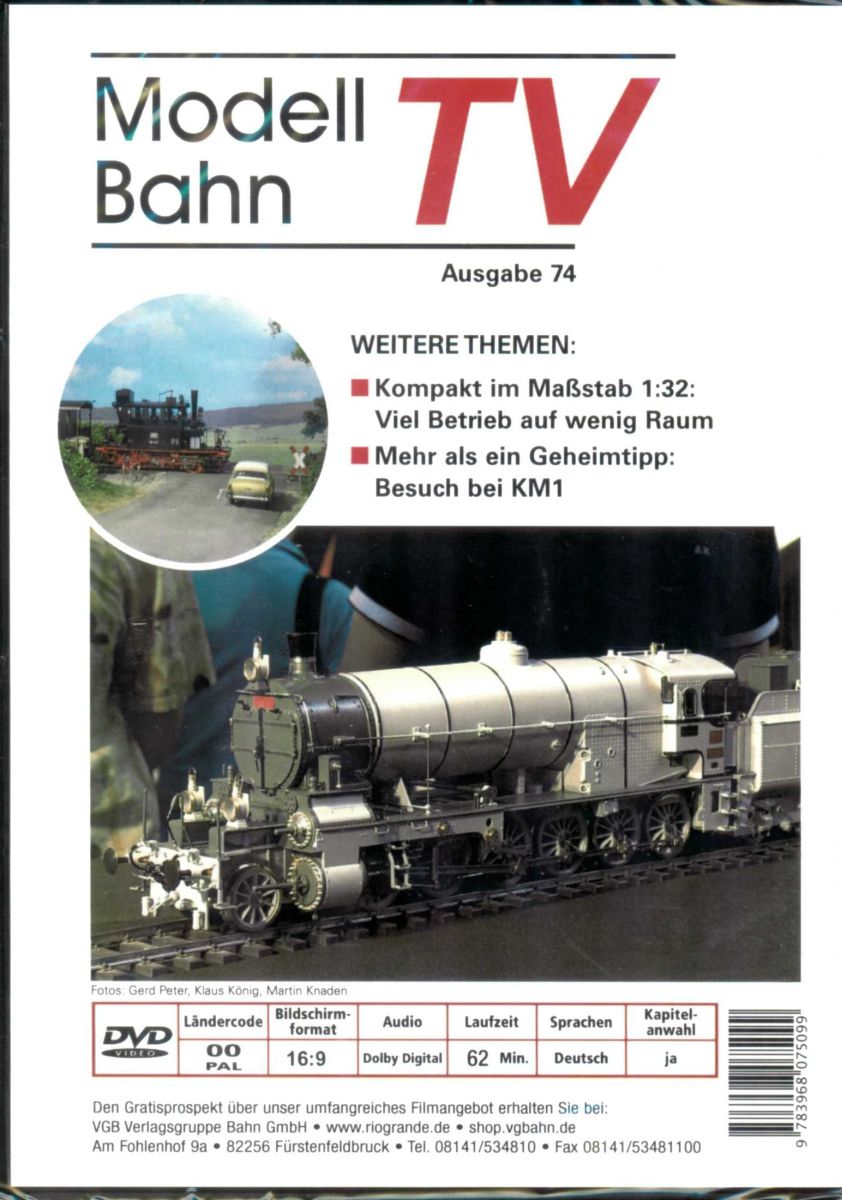 VGB 7574 - DVD - Modellbahn TV - Ausgabe 74 VGB 7574 - DVD - Modellbahn TV - Ausgabe 74