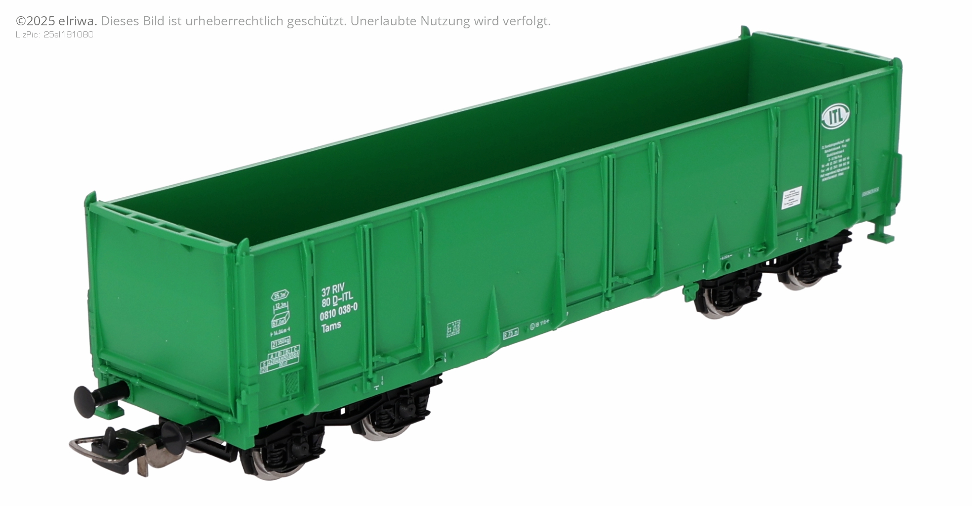 Piko 72255 - Hochbordwagen Eaos, grün, ITL, Ep.VI, Betriebsnummer 5 Piko 72255 - Hochbordwagen Eaos, grün, ITL, Ep.VI, Betriebsnummer 5