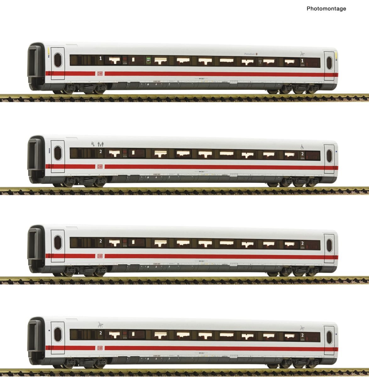 Fleischmann 7760004 - 4er Set Ergänzungswagen für ICE 2, BR 402, DBAG, Ep.VI