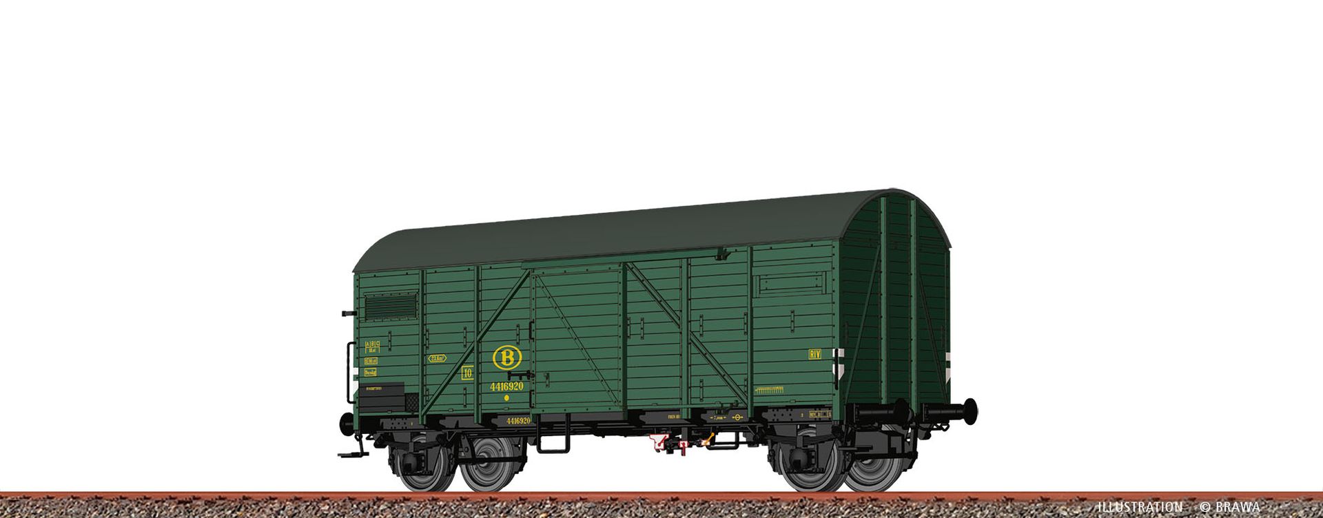 Brawa 50731 - Gedeckter Güterwagen Gmhs, SNCB, Ep.III