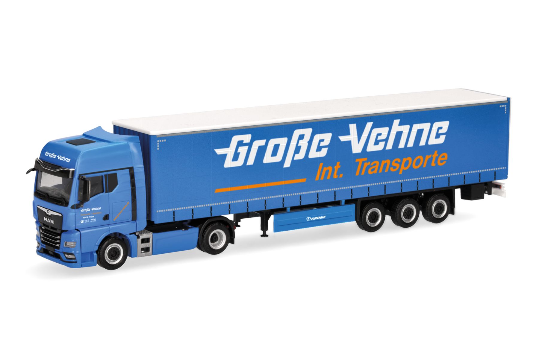 Herpa 319287 - MAN TGX GX Gardinenplanen-Sattelzug "Große-Vehne"