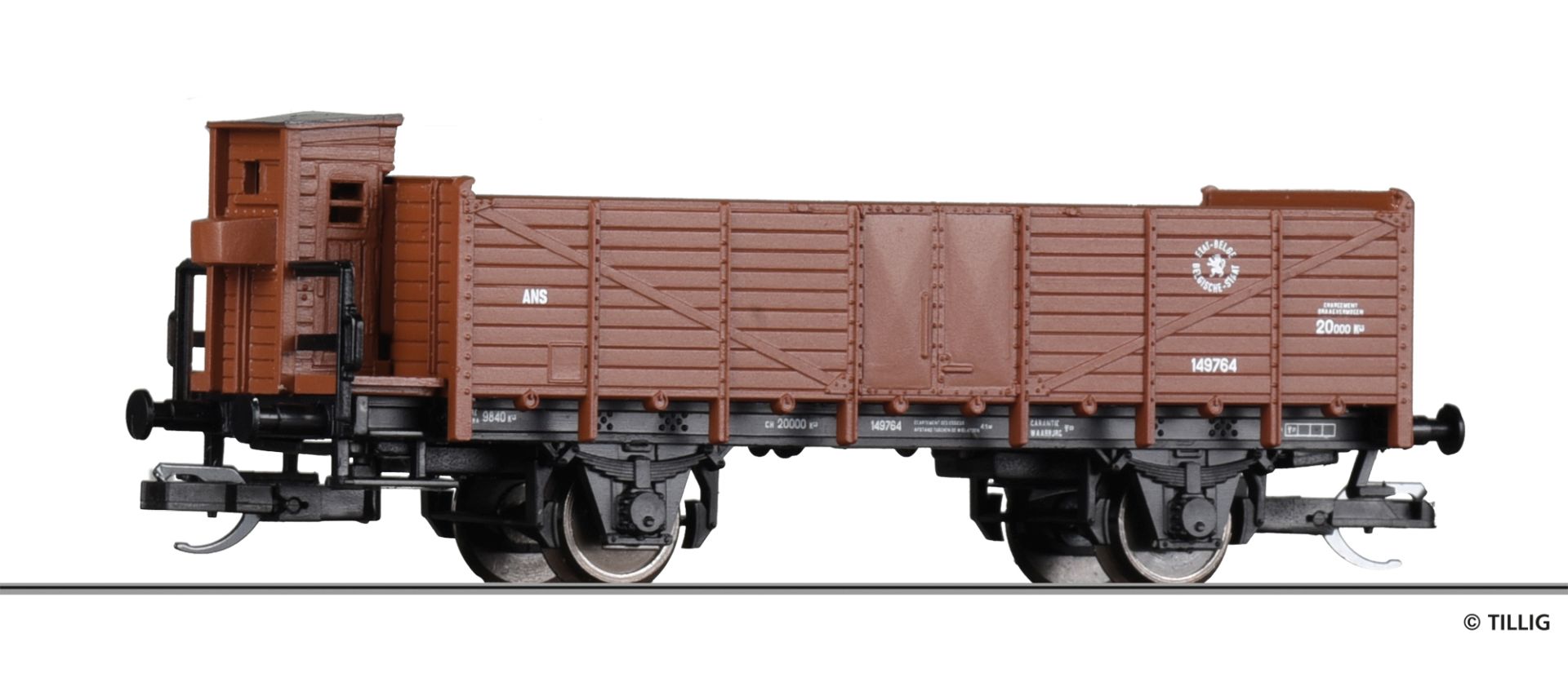 Tillig 14293 - Offener Güterwagen ANS, ETAT-BELGE, Ep.II