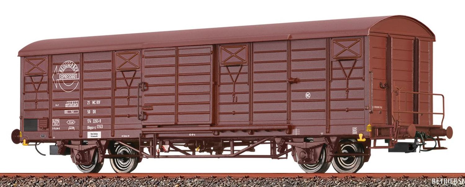 Brawa 49919 - Gedeckter Güterwagen Gbqss-z, DR, Ep.IV 'Expressgut'