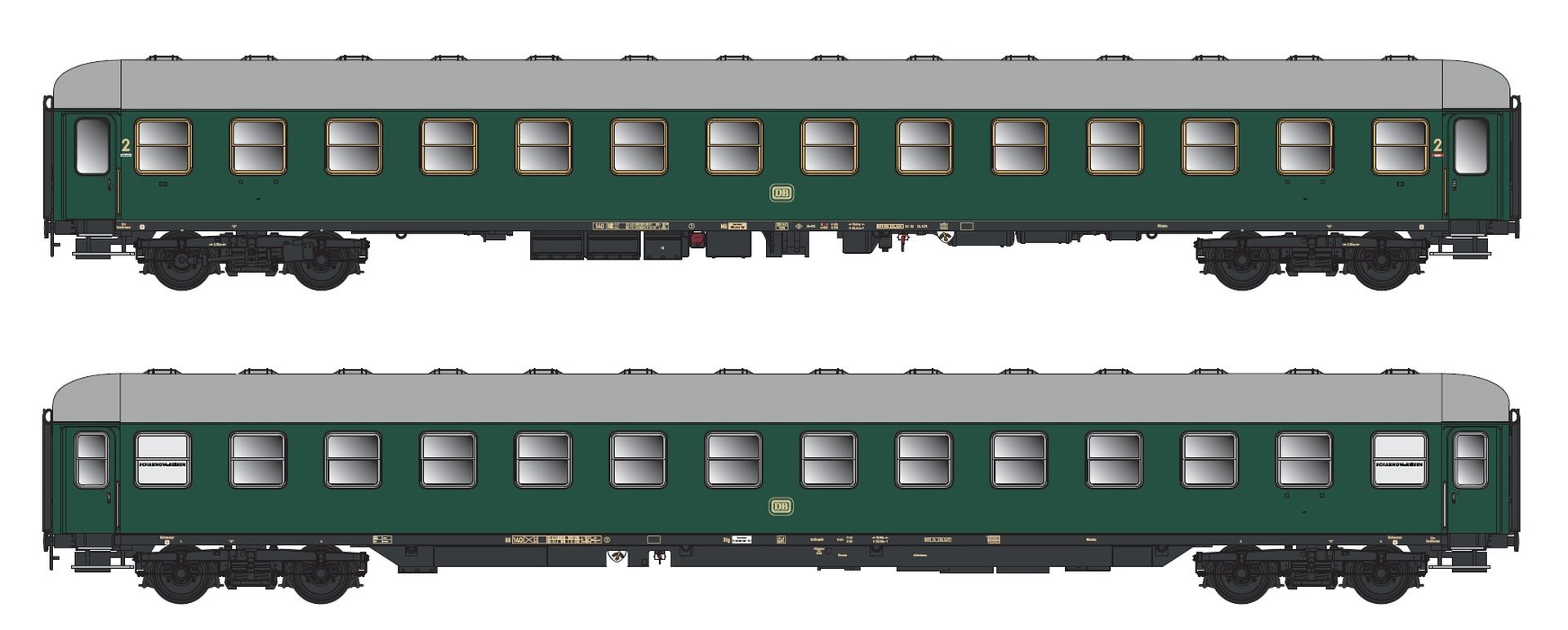 ACME AC 55307 - 2er Set Personenwagen 'Scharnow', DB, Ep.III, Set C