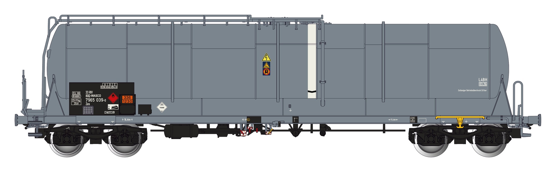 Albert Modell 796012 - Kesselwagen Zas, D-WASCO, Ep.VI