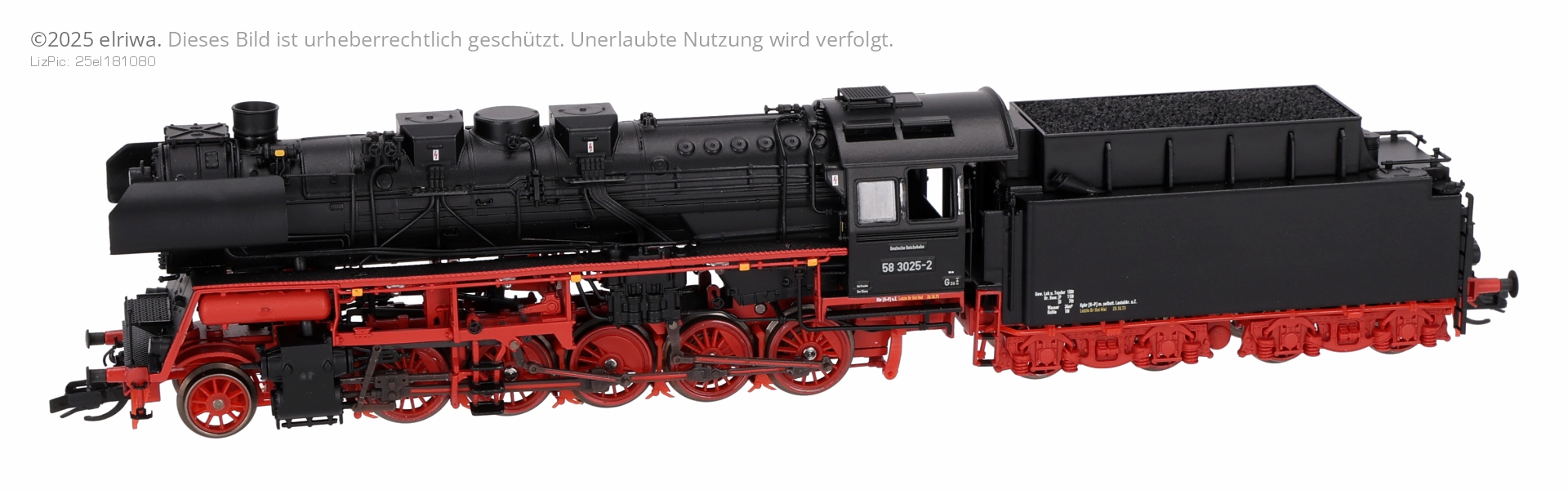 Saxonia 120108 - Dampflok 58 3025-2 mit T34 Tender, DR, Ep.IV, DC-Sound