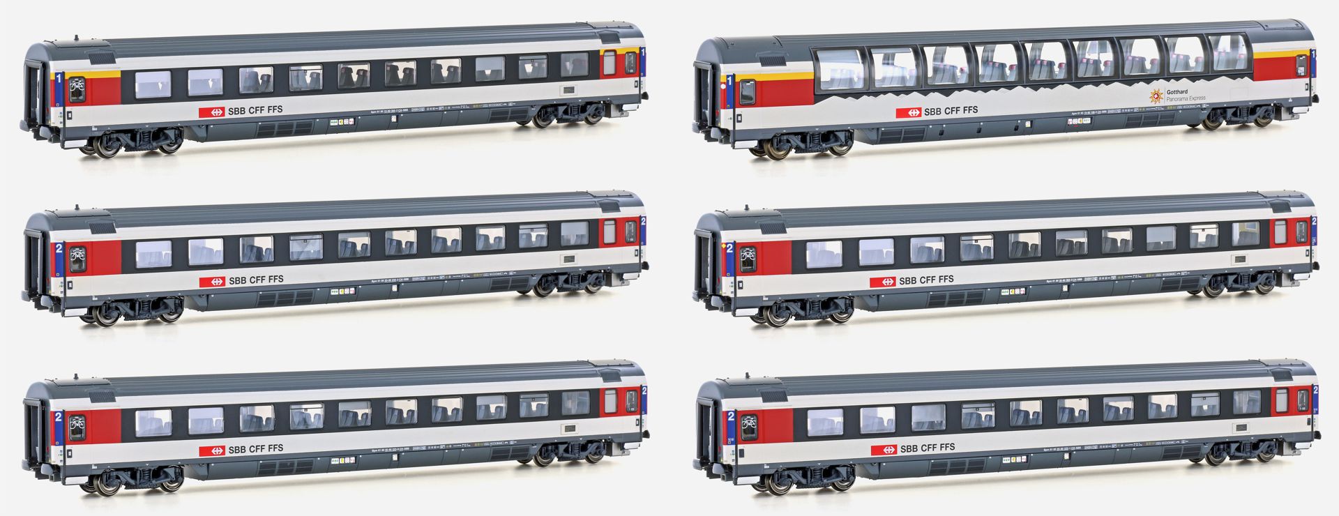 L.S. Models 97031AC - 6er Set Personenwagen EC8/9, SBB, Ep.VI, AC