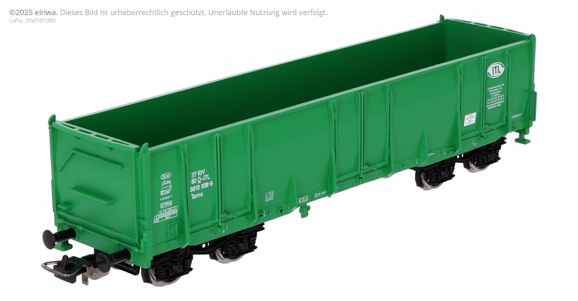 Piko 72255 - Hochbordwagen Eaos, grün, ITL, Ep.VI, Betriebsnummer 5 Piko 72255 - Hochbordwagen Eaos, grün, ITL, Ep.VI, Betriebsnummer 5