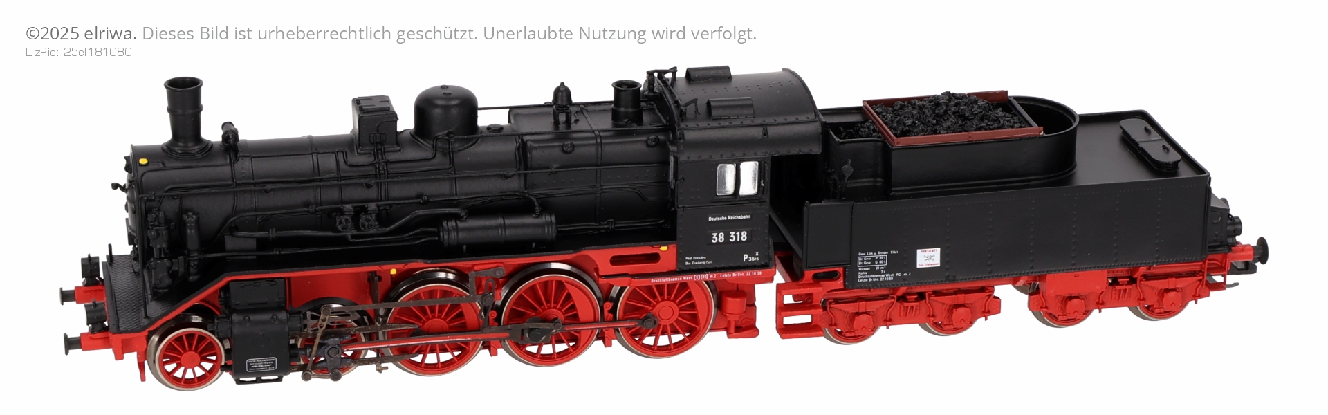 Beckmann 1018307 - Dampflok 38 318, DR, Ep.III