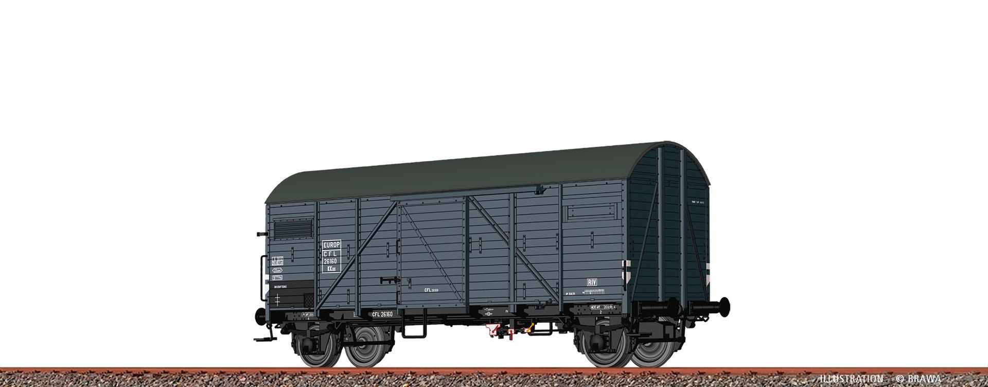 Brawa 50734 - Gedeckter Güterwagen KKus 'EUROP', CFL, Ep.III