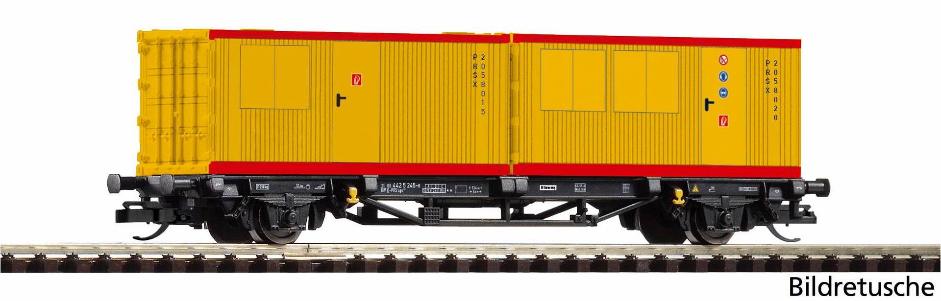 Piko 47729 - Containertragwagen mit 2x 20'-Containern, PRS, Ep.IV