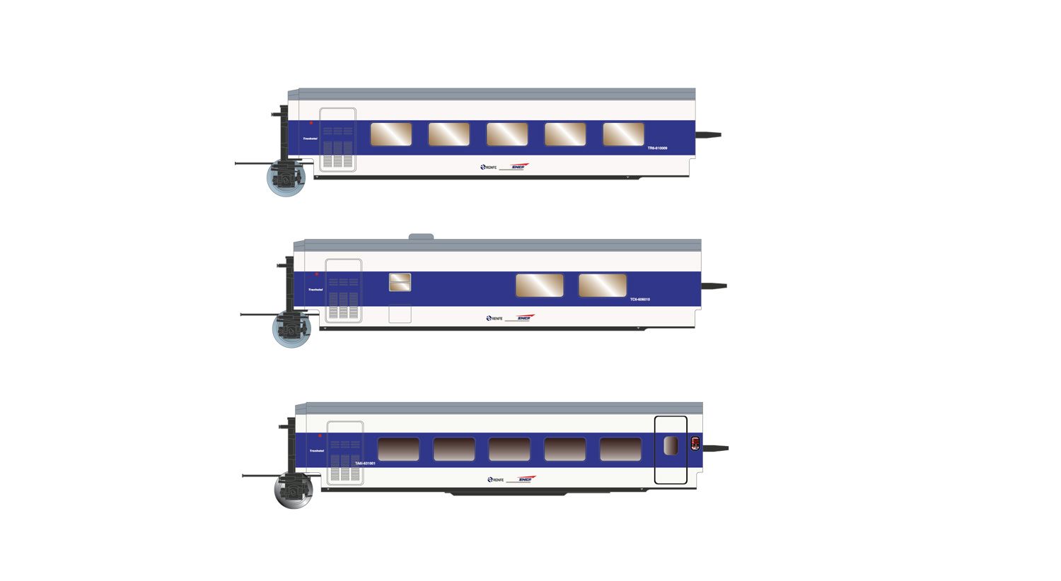 Arnold HN4356 - 3er Set Personenwageneinheit Talgo, SNCF-RENFE, Ep.V 'Francisco de Goya'