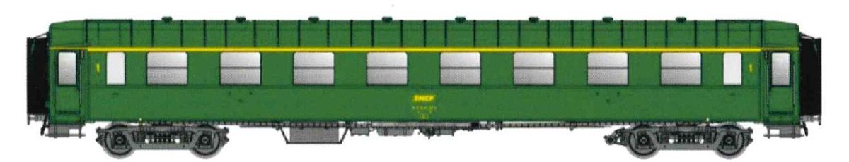 L.S. Models MW40942 - Personenwagen OCEM A8, 1.Klasse, SNCF, Ep.IV