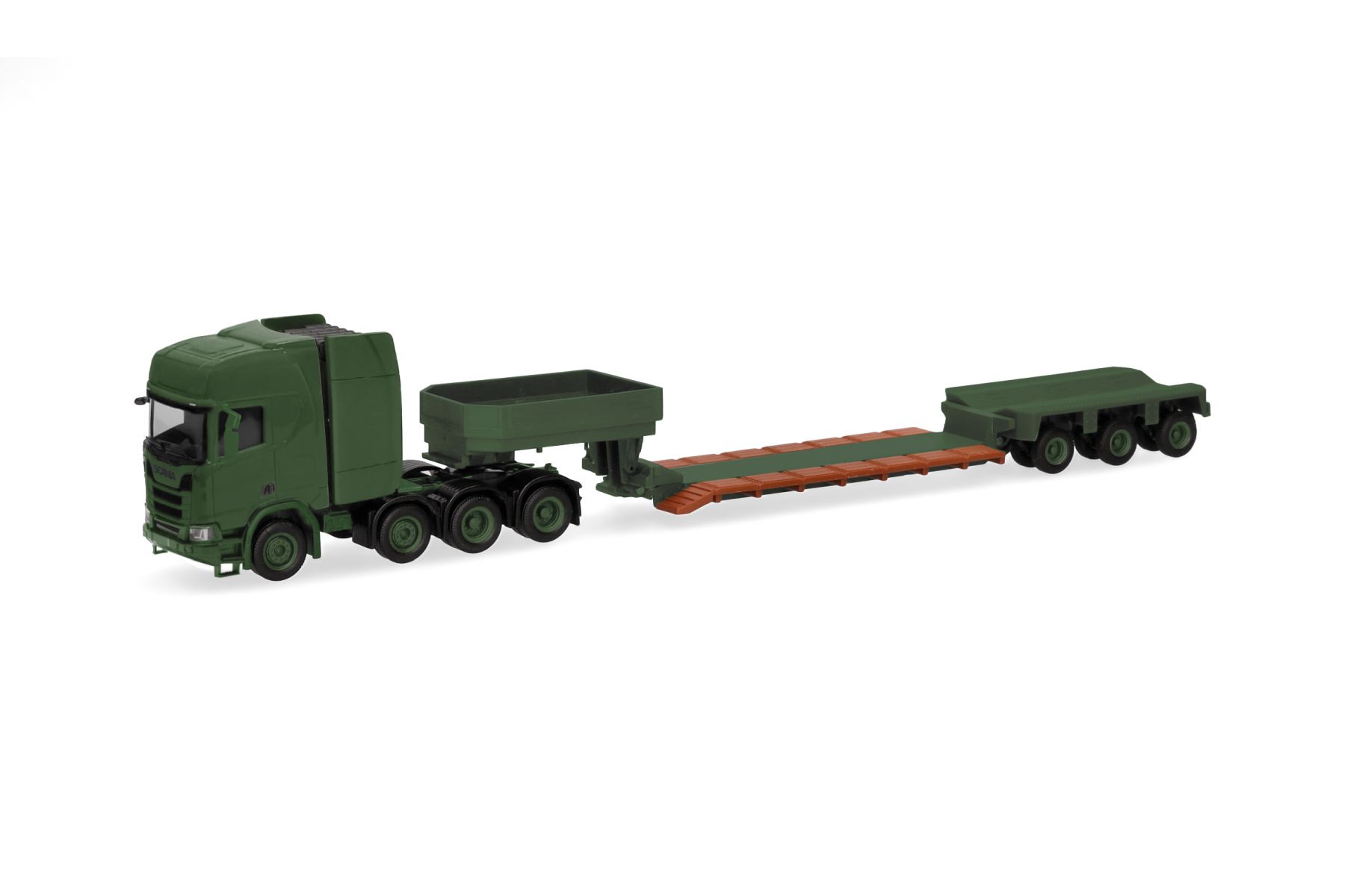 Herpa 747295 - Scania CR 20 HD Tieflade-Sattelzug "Danish Army" (DK)