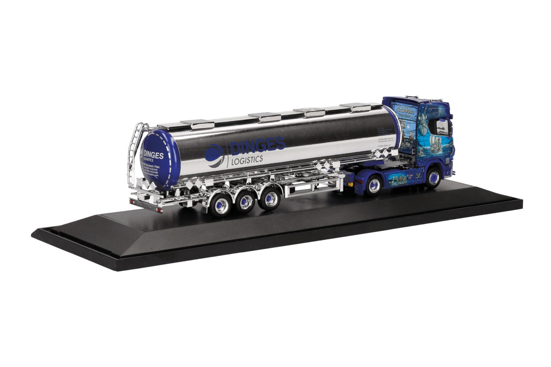 Herpa 122344 - Scania CS 20 HD Jumbochromtank-Sattelzug "Ingo Dinges/Wickie"