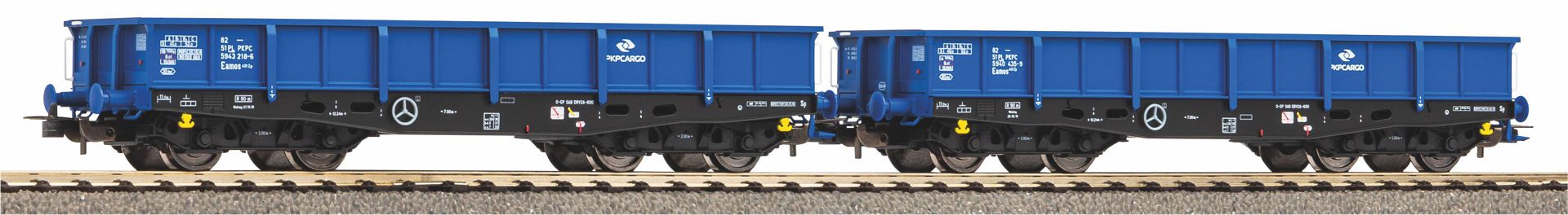 Piko 58285 - 2er Set Niederbordwagen 401Zp, PKP-Cargo, Ep.VI