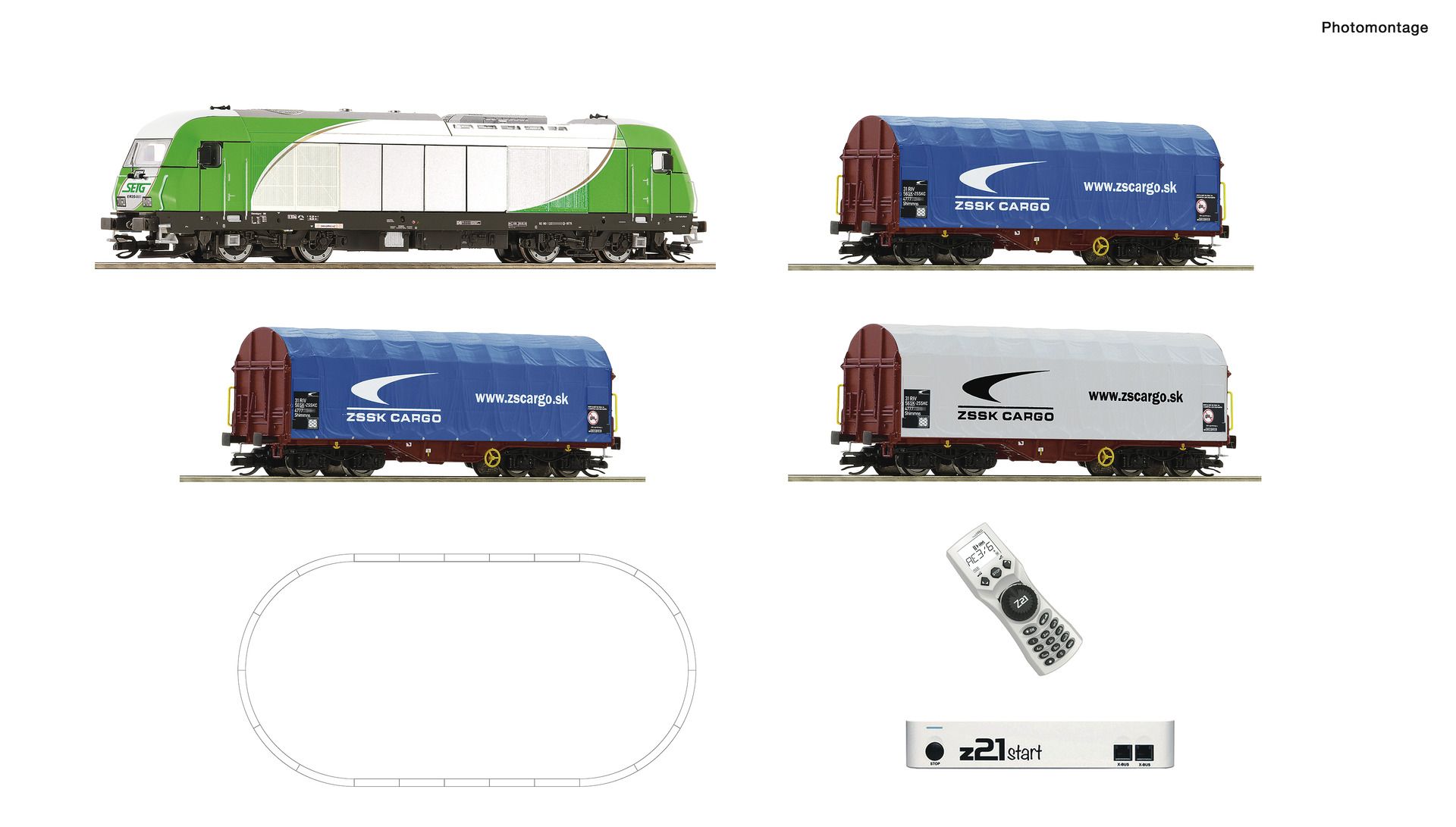 Roco 5190001 - Digitales Startset mit ER 20 und Güterzug, SETG, Ep.VI, mit z21start
