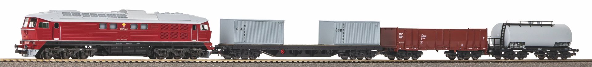 Piko 97935 - Analoges Startset mit BR 130 und Güterzug, CSD, Ep.IV, A-Gleis mit Bettung