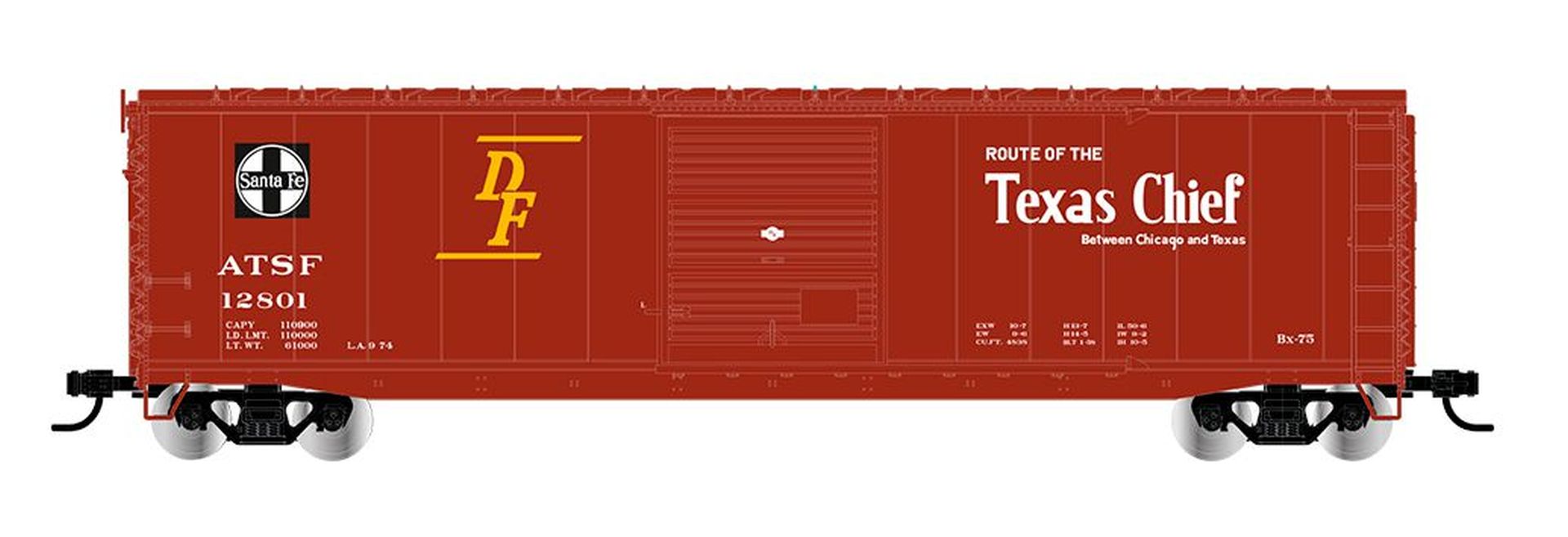 Rivarossi HR6662C - Gedeckter Güterwagen 12844, ATSF, Ep.III-VI, 'Texas Chief'