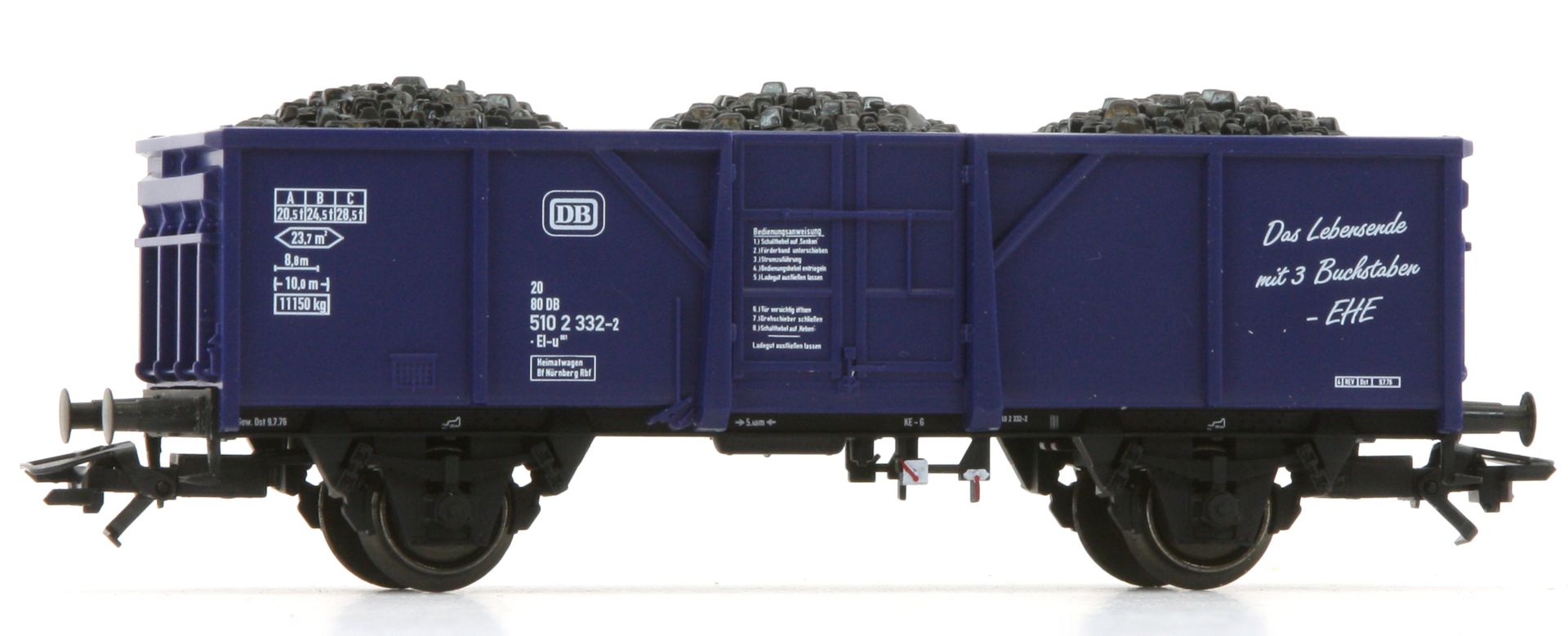 Märklin 44340.003 - Offener Güterwagen mit Kohleladung, blau, DB, Ep.IV