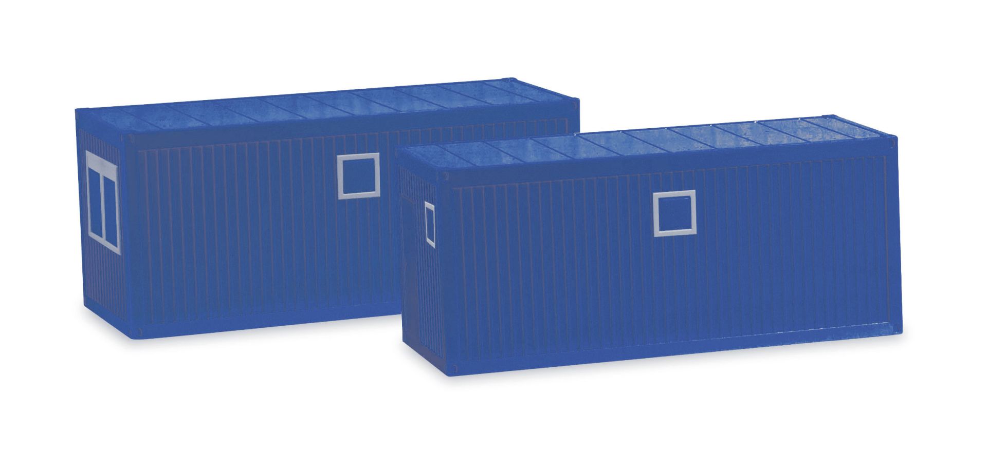 Herpa 053600-003 - Zubehör Baucontainer, enzianblau (2 Stück)