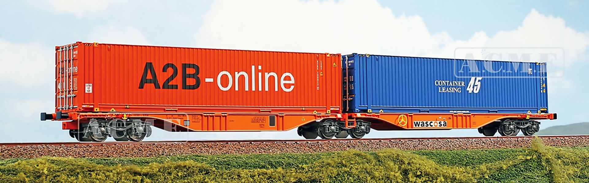 ACME AC 40385 - Containertragwagen Sggrmms 90, Wascosa, Ep.V-VI 'A2B, Leasing45'