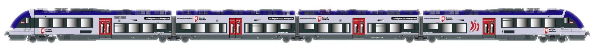 L.S. Models LS10396 - Triebzug AGC 4, 4-teilig, SNCF, Ep.VI 'Nouvelle-Aquitaine'